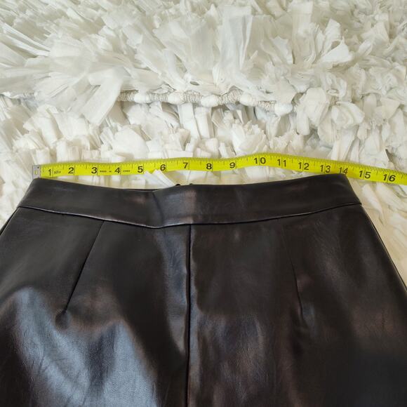 WHITE FOX VEGAN FAUX LEATHER PANTS HIGH RISE BOOT CUT WOMEN'S MEDIUM  BLACK NWT - Picture 13 of 16